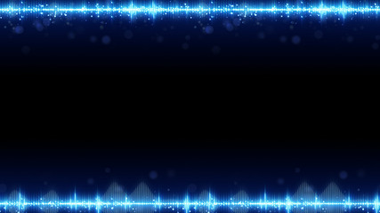 Frame of blue digital audio equalizer and free space