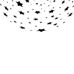 Black Shooting Star with Elegant Star Trail on White Background