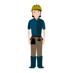 Isolated civil engineer avatar
