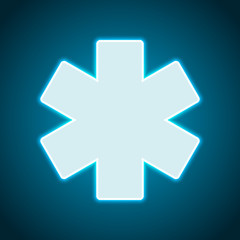 Obraz premium star of life. Neon style. Light decoration icon. Bright electric