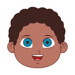 Cute boy face vector illustration graphic design