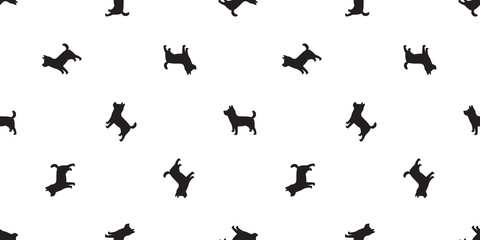 Dog seamless pattern french bulldog vector breed isolated wallpaper background
