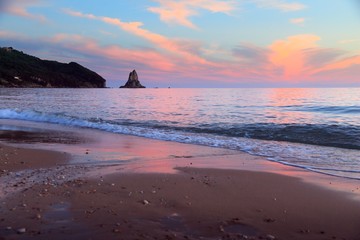 Fototapeta na wymiar Greece beach sunset