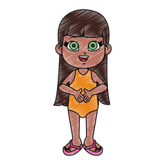 Beautiful girl in swim suit vector illustration graphic design