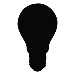 A black and white silhouette of a light bulb