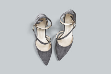 Gray high heel stiletto shoes