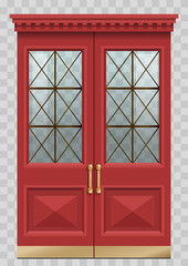 Naklejka premium Red vintage door