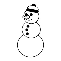 Snowman cartoon isolated vector illustration graphic design