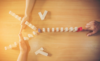 Protecting Assets From Domino Effect. Stop Loss Concept For Stock Exchange Market.