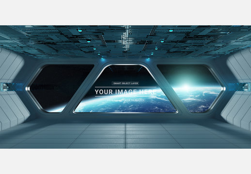 Futuristic Spaceship Interior Mockup