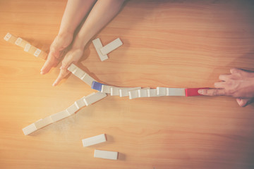 Protecting Assets From Domino Effect. Stop Loss Concept For Stock Exchange Market.
