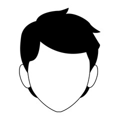 Young man faceless cartoon vector illustration graphic design