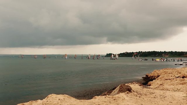 windsurfing in rainy weather