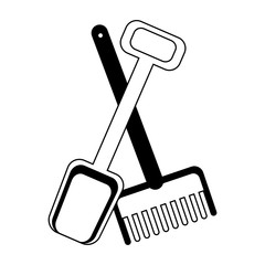 Sand tools toys crossed vector illustration graphic design