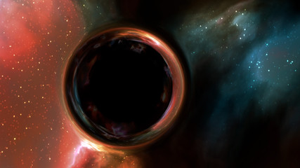 3d Illustration of black hole in deep space