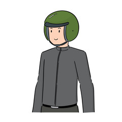 vector of man wearing helmet