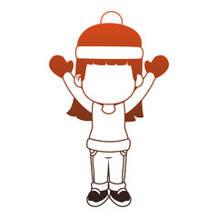Beautiful girl with winter clothes cartoon vector illustration graphic design