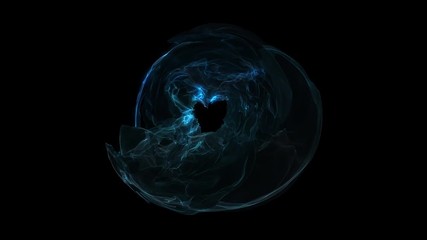 Blue energy sphere distortion abstraction animated background. Plasma sphere with energy charges. Motion 4k. - Powered by Adobe