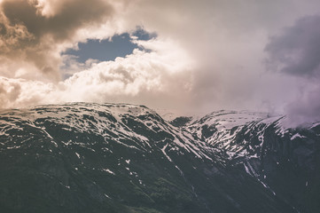 Clouds over mountain