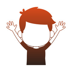 Cute boy faceless vector illustration graphic design