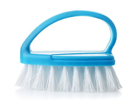 Side view of blue cleaning brush