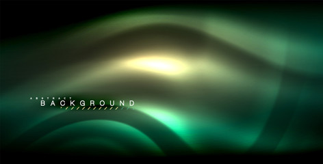 Obraz premium Neon glowing wave, magic energy and light motion background