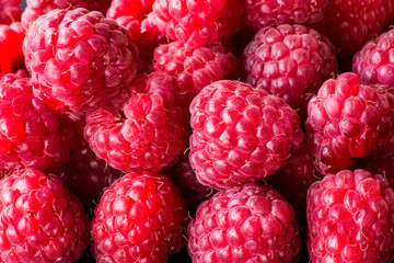 Raspberry fruit background. Macro.