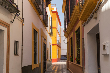 Fototapeta premium Sewilla, Hiszpania - Architektura dzielnicy dzielnicy Santa Cruz