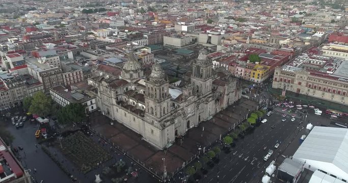 Mexico City Center Aerial Drone Footage
