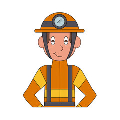 Firefigther male cartoon vector illustration graphic design