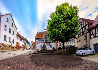 Münzenberg, Marktplatz mit Rathaus 