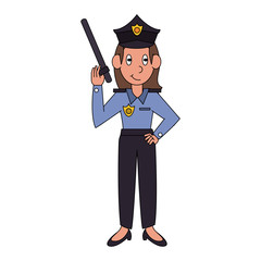 Woman police office vector illustration graphic design