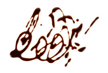 Chocolate sauce isolated on a white background