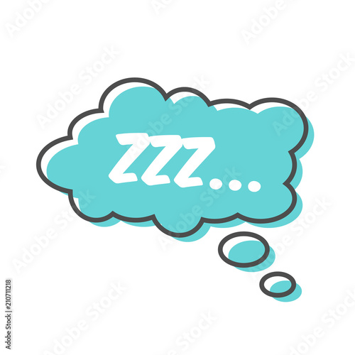 "Sleep comic bubble zzz. Sleeping bubble icon. Vector " Imágenes de