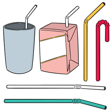 vector set of straw