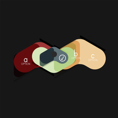 Flat design geometric infographics, arrow shape vector sticker or label, price tags, offer promotion badge, icon design, paper style layout for data graphic visualization step by step process, for