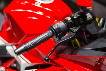 Closeup - handle of motorcycle 