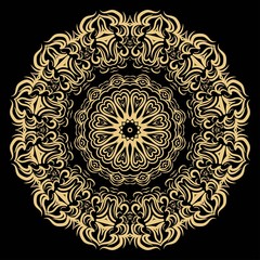 beautiful flower mandala. decorative vector. gold, black color. Super vector illustration.