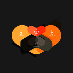 Flat design geometric infographics, arrow shape vector sticker or label, price tags, offer promotion badge, icon design, paper style layout for data graphic visualization step by step process, for