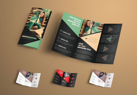 Business Brochure with Triangle Elements