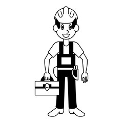 Construction worker cartoon vector illustration graphic design