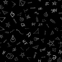 abstract vector school doodles seamless pattern