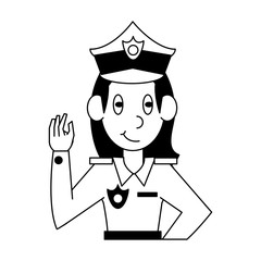 Woman police office vector illustration graphic design