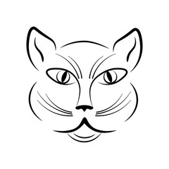 Cat muzzle in a black contour