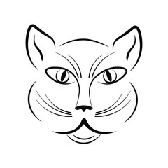 Cat muzzle in a black contour