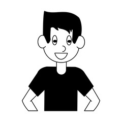 Young man cartoon vector illustration graphic design