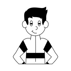 Firefigther male cartoon vector illustration graphic design