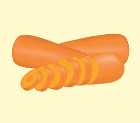 carrot slice. food healthy and natural organic 
vector and illustration