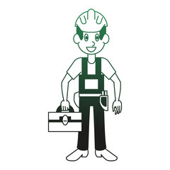 Construction worker cartoon vector illustration graphic design