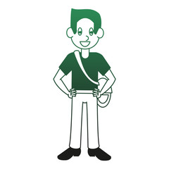 Young man cartoon vector illustration graphic design